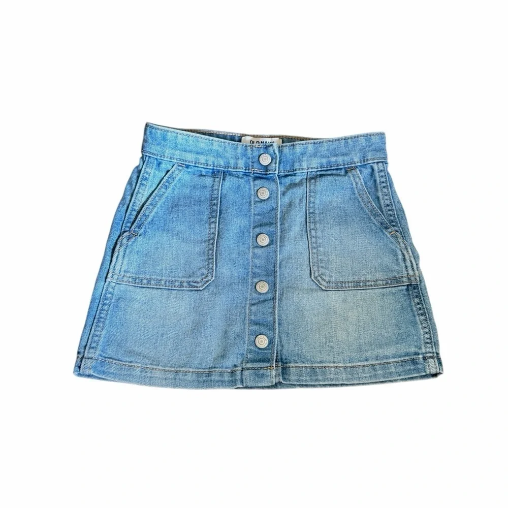 Old Navy Girls Jean Denim Button Front Mini Skirt S 6-7